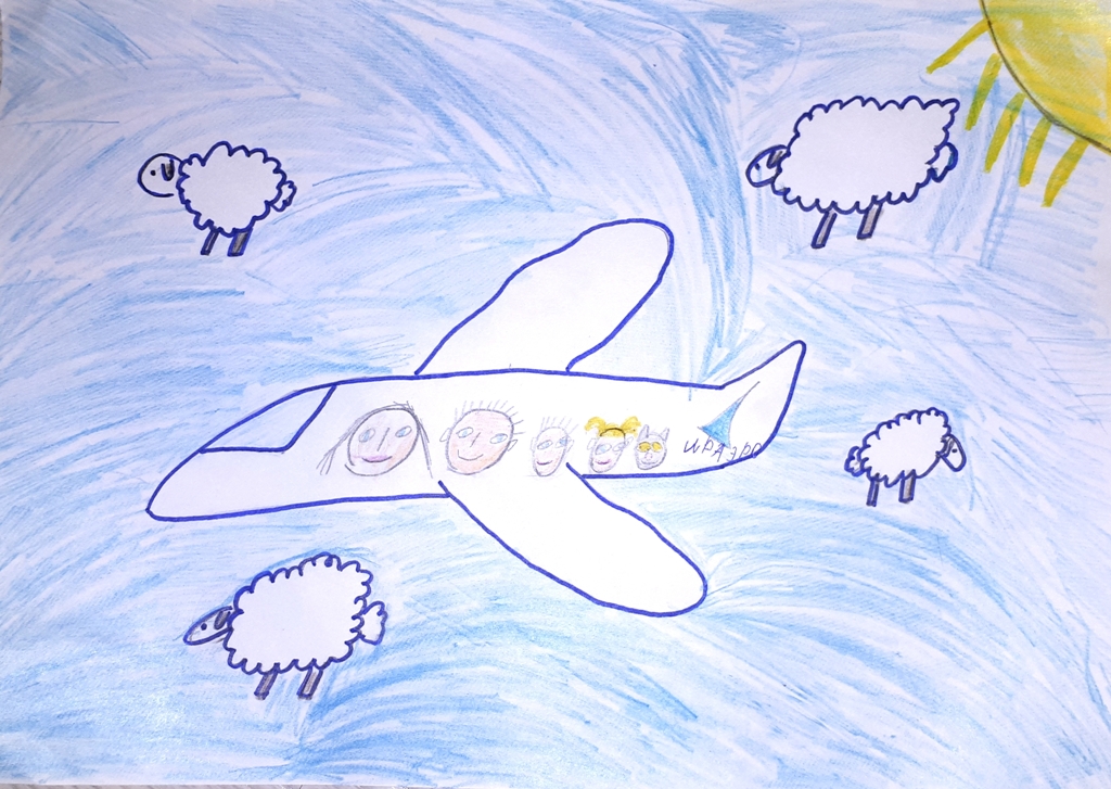 Рисунок Сорокин Артем Михайлович, 7 лет Облака- белоснежные барашки